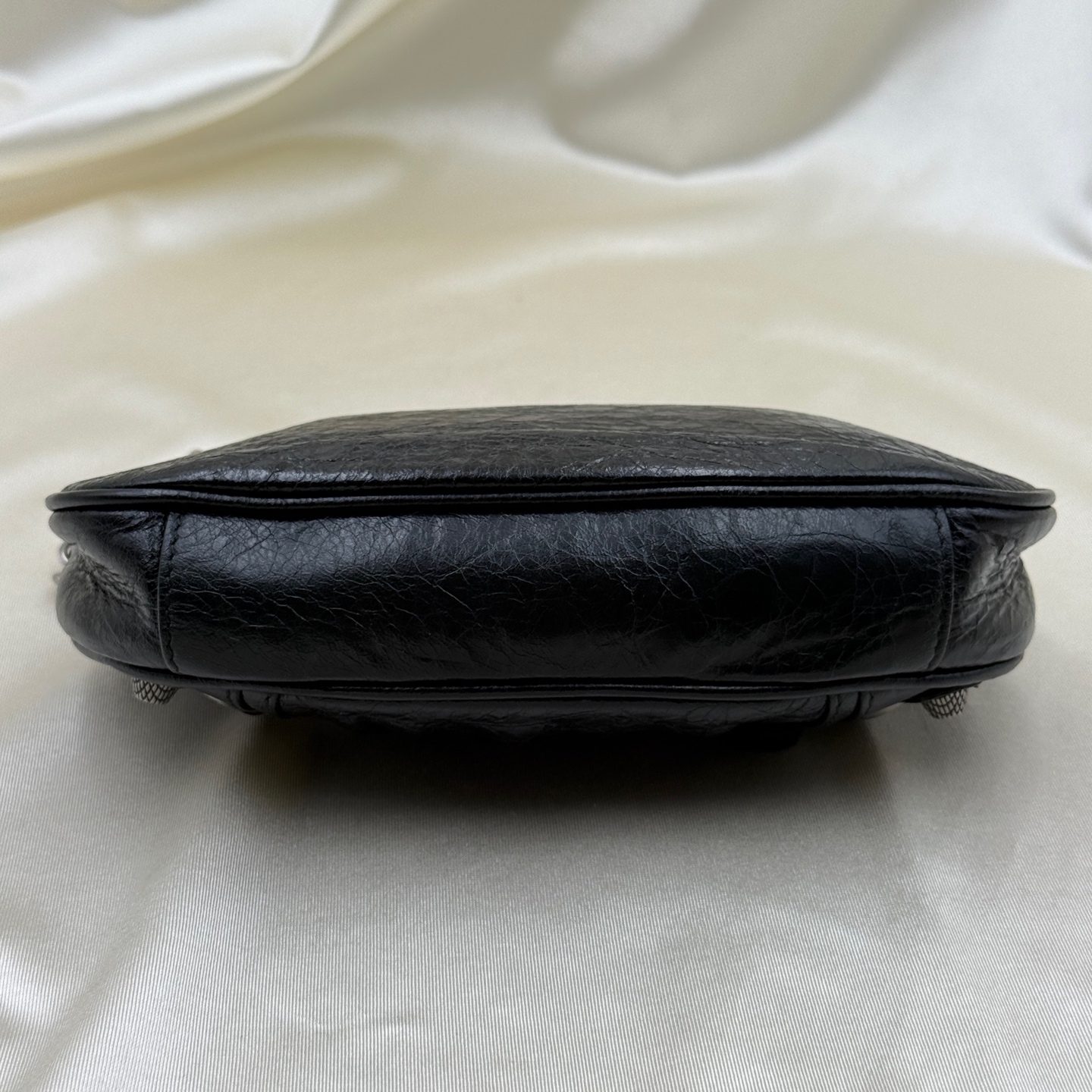 Balenciaga Le Cagole Mini Croc Embossed Leather Shoulder Bag Black Authentic - Image 6