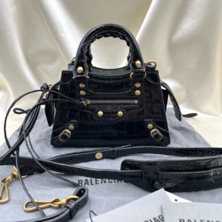 Balenciaga Neo Classic Mini Crossbody Bag Black Leather Authentic