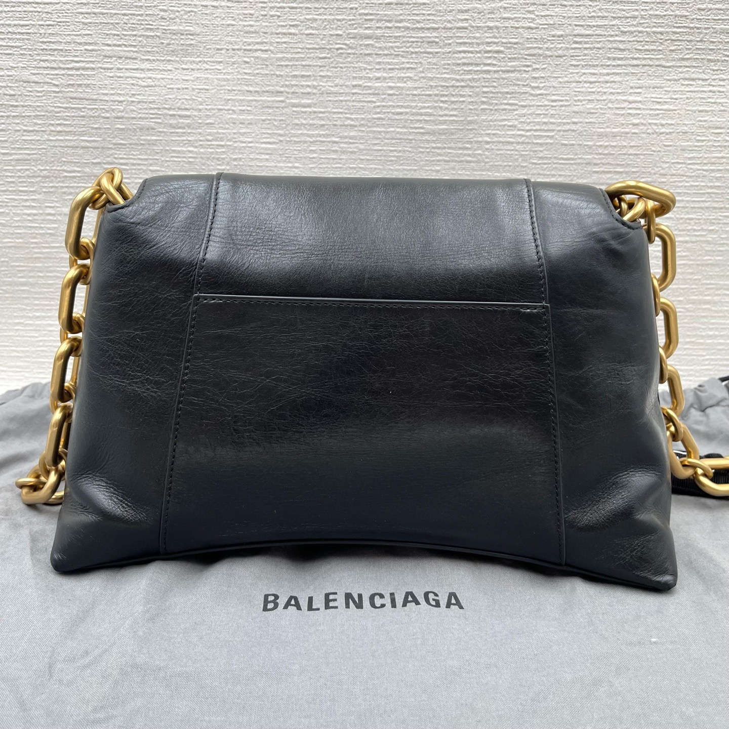Balenciaga Downtown 6890581I7BM1090 Calfskin Nylon Shoulder Bag Authentic - Image 4