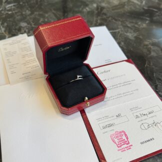 Cartier Narrow Love Ring White Gold 23 Full Set Perfect Condition Authentic