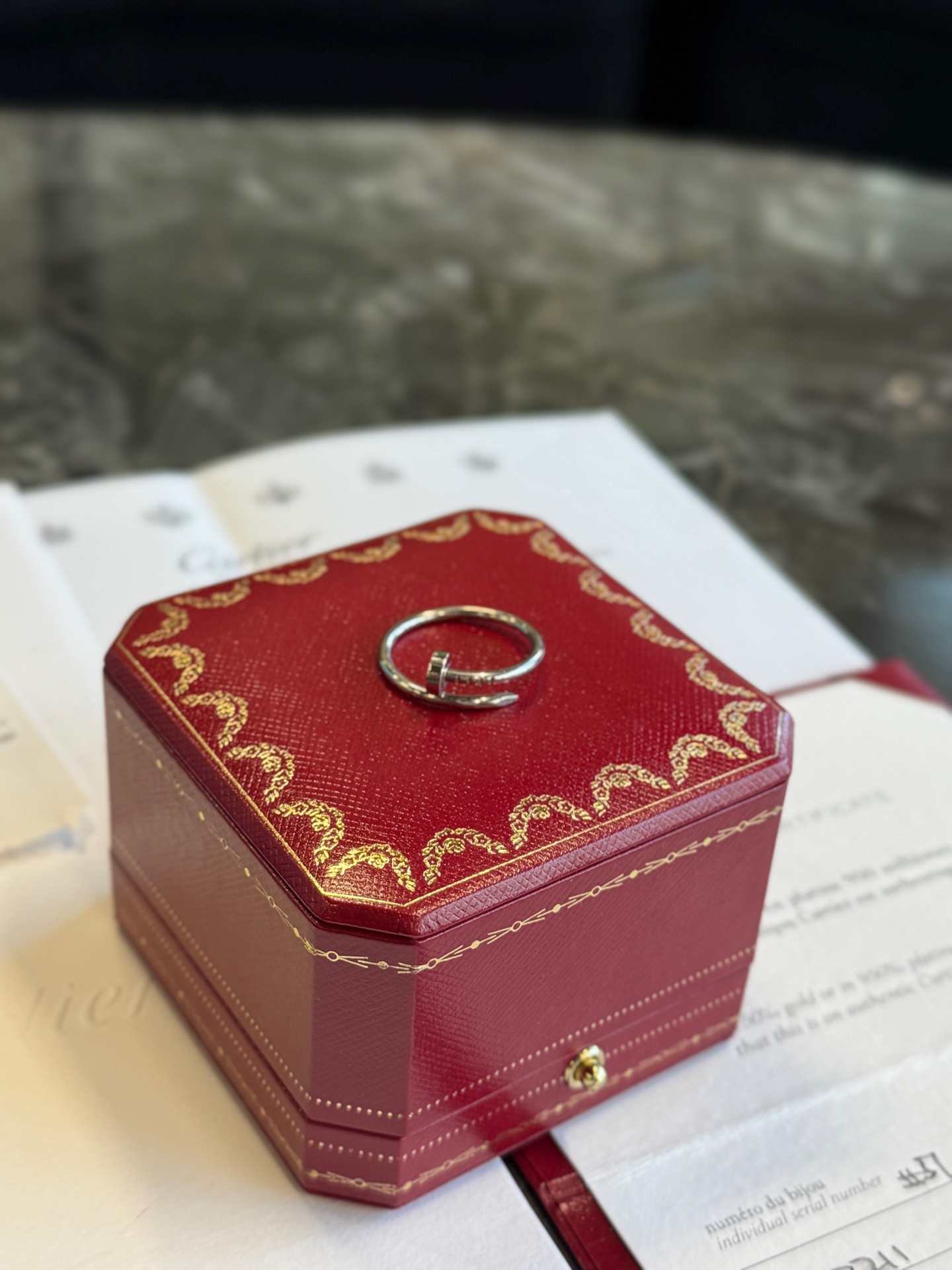 Cartier Narrow Love Ring White Gold 23 Full Set Perfect Condition Authentic - Image 3