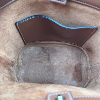 Celine Triomphe Small Smooth Calfskin Bucket Bag Taupe Authentic