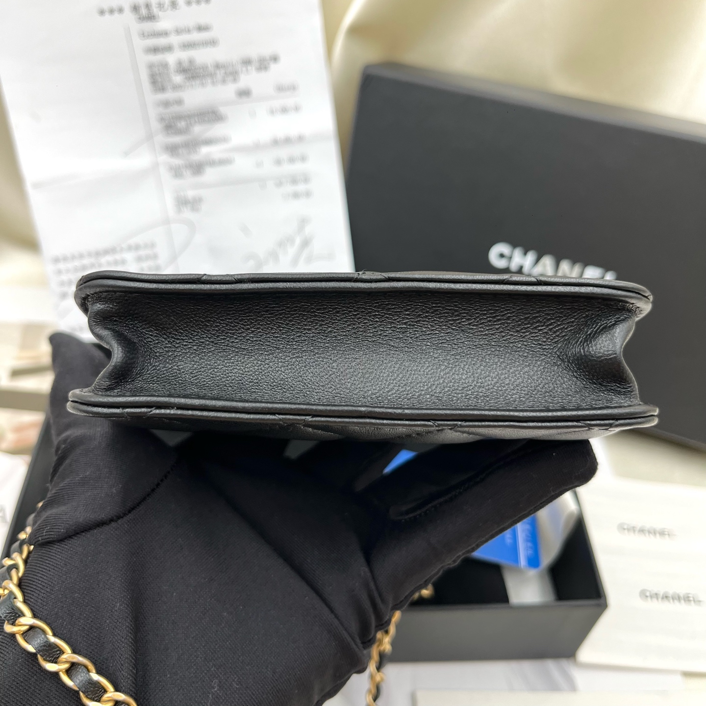 Chanel Classic Flap Small Lambskin Crossbody Bag AP1628-B02916-94305 Authentic - Image 6