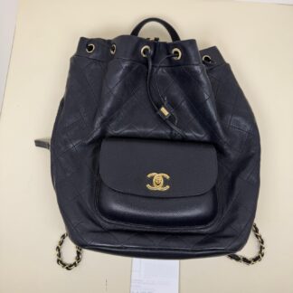 Chanel Daily Round Navy Blue Calfskin Backpack Authentic