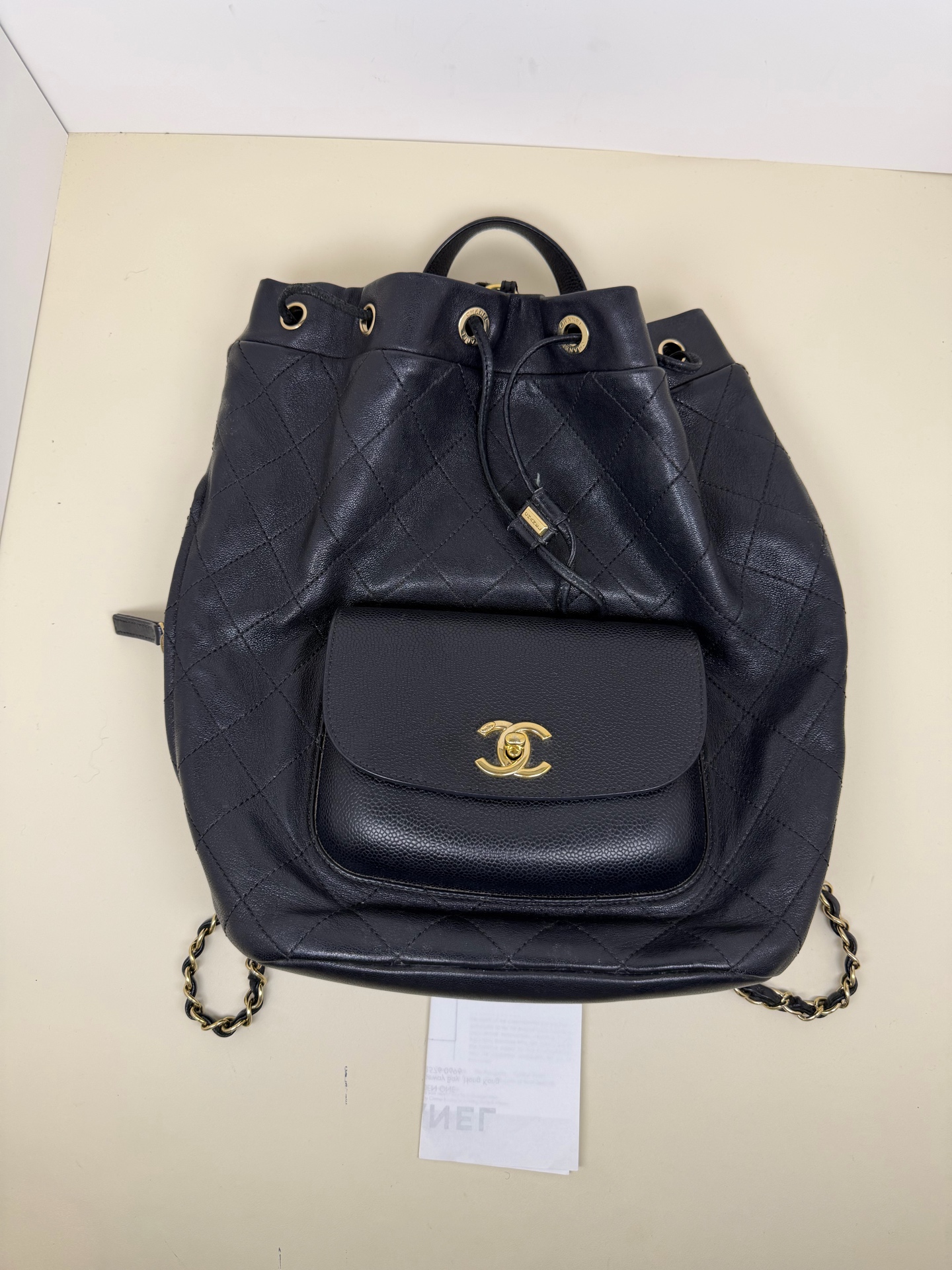 Chanel Daily Round Navy Blue Calfskin Backpack Authentic