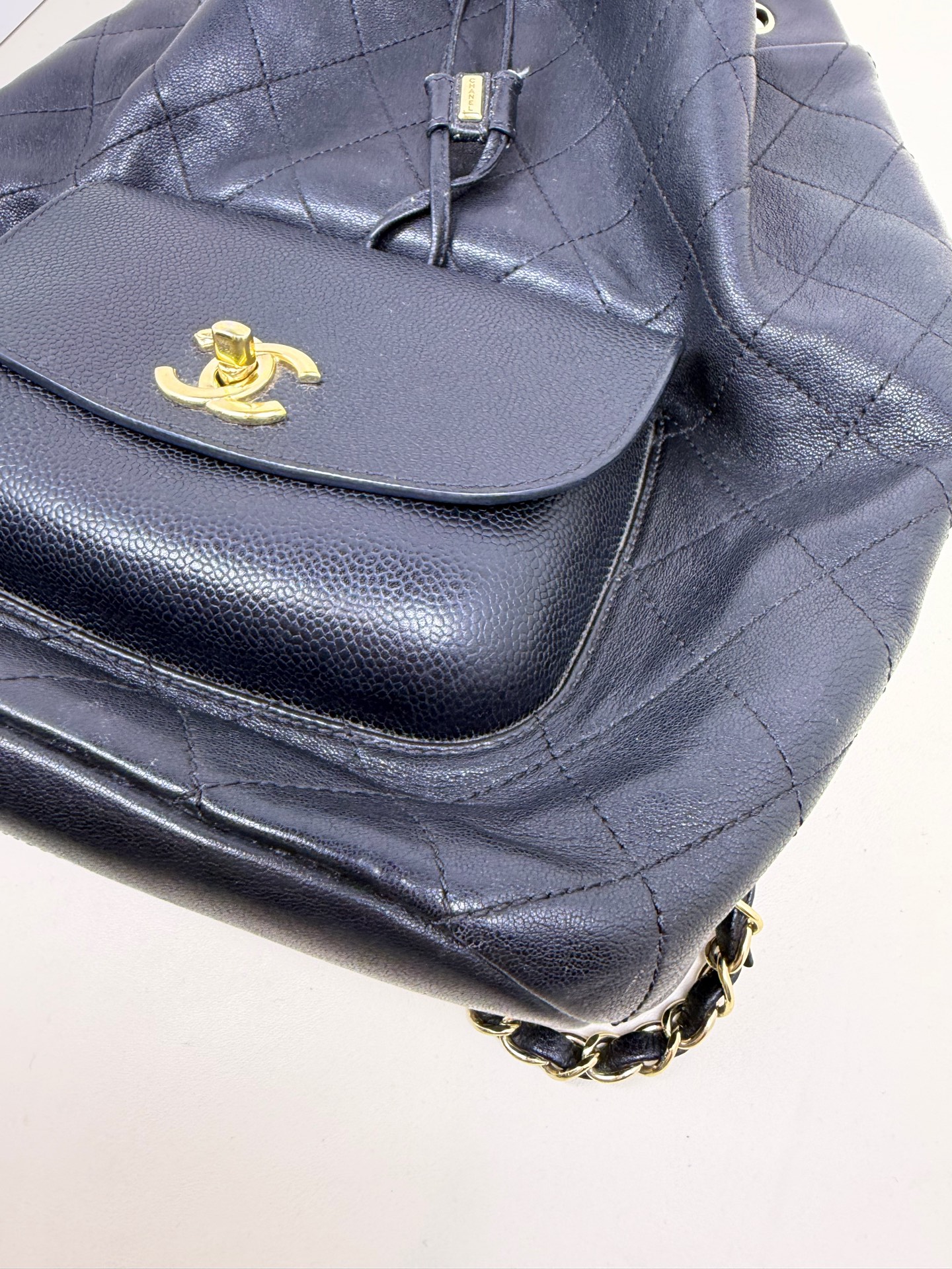 Chanel Daily Round Navy Blue Calfskin Backpack Authentic - Image 4