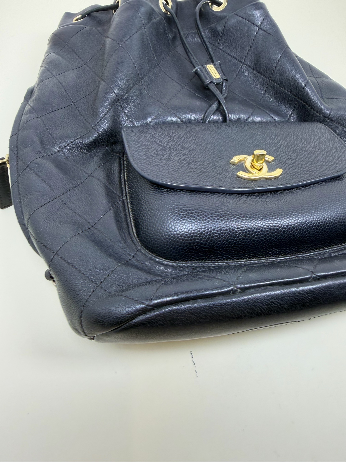Chanel Daily Round Navy Blue Calfskin Backpack Authentic - Image 5