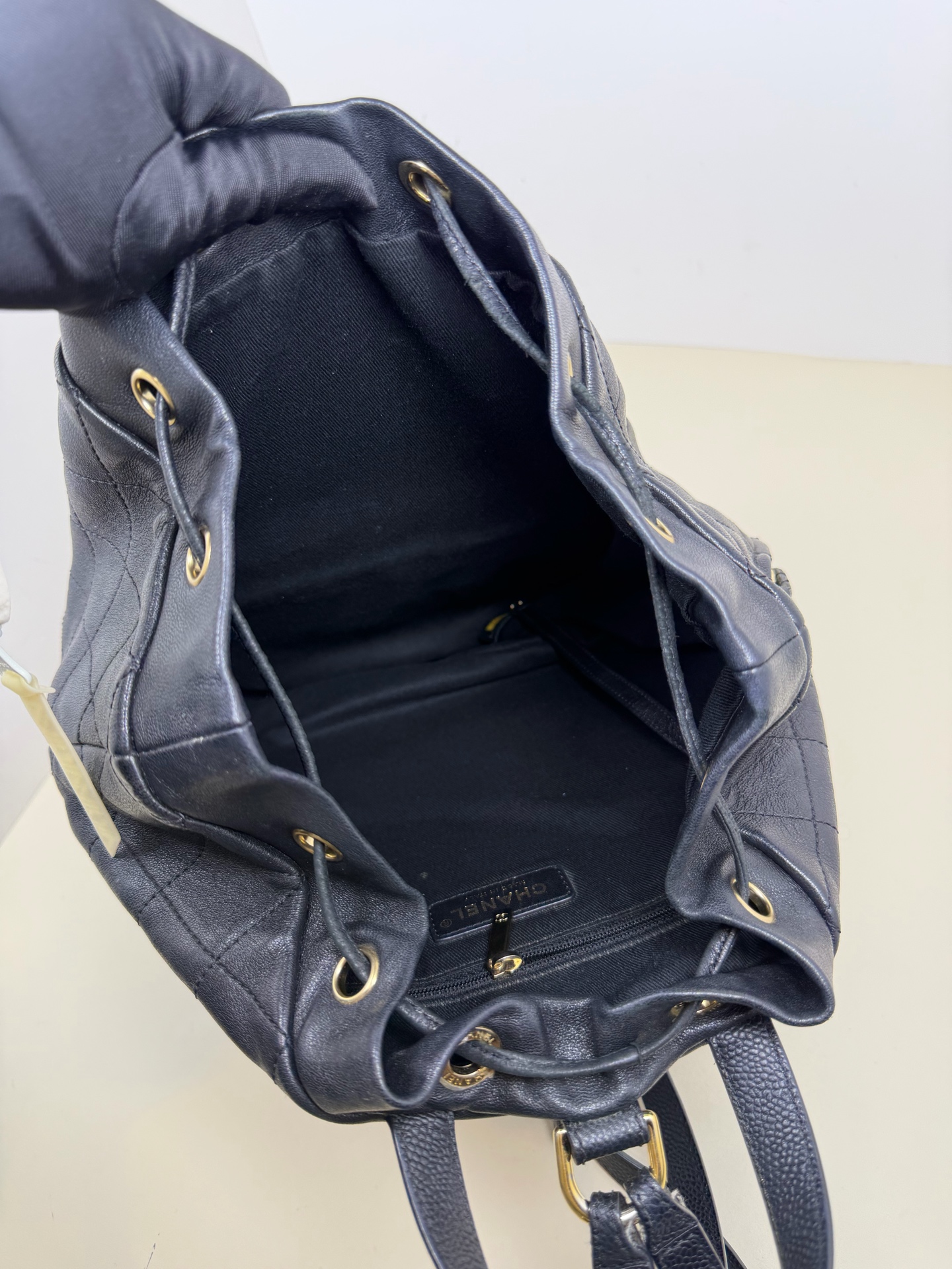 Chanel Daily Round Navy Blue Calfskin Backpack Authentic - Image 6