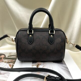 COACH Rowan 18 Classic Signature Canvas Crossbody Bag Authentic