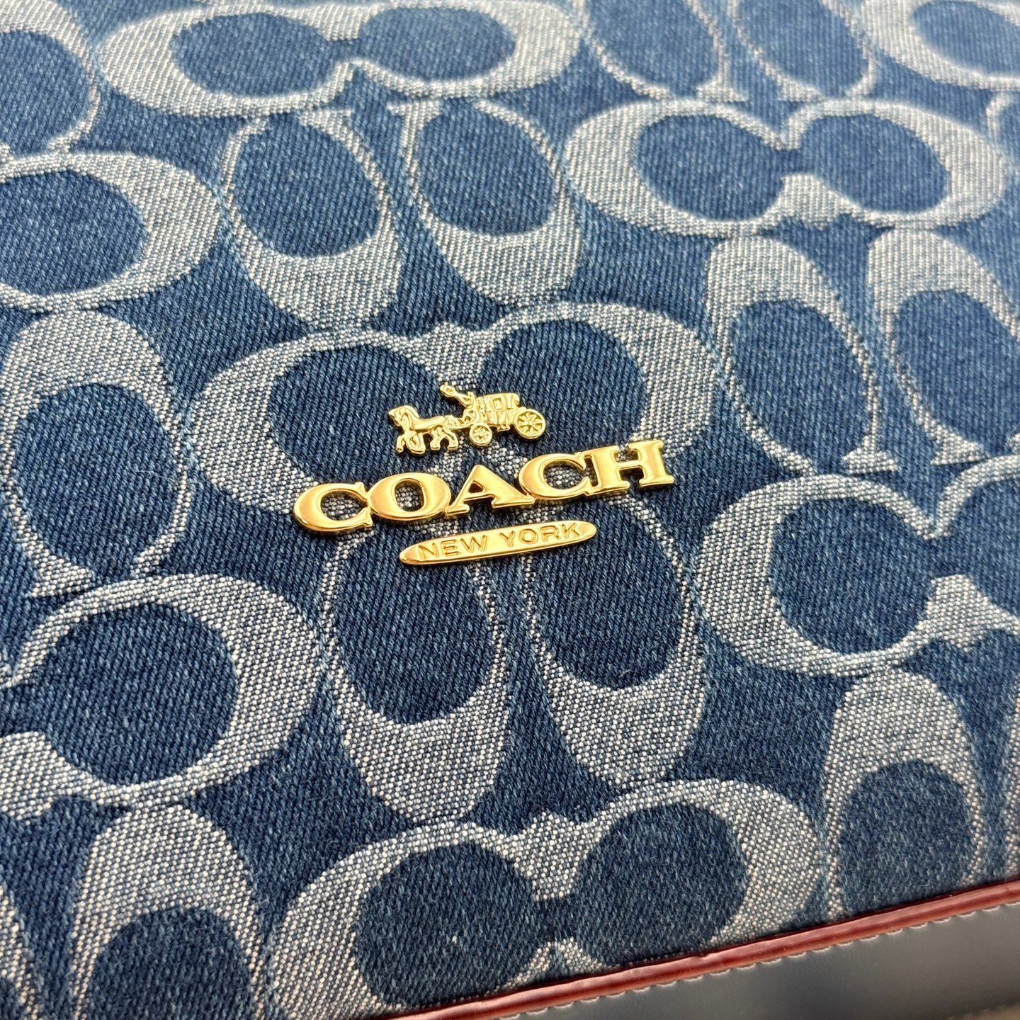 COACH Laurel 31 CY702-IMXIA Denim Blue Fabric Shoulder Bag Authentic - Image 8