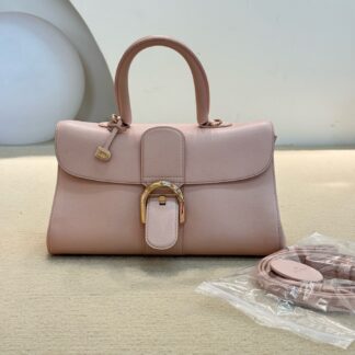 Delvaux Brilliant Crossbody Bag Sakura Pink Gold Hardware Authentic