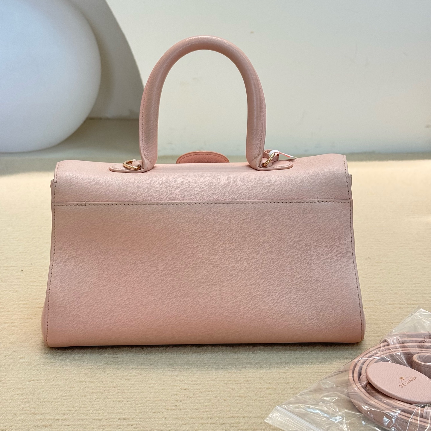 Delvaux Brilliant Crossbody Bag Sakura Pink Gold Hardware Authentic - Image 2