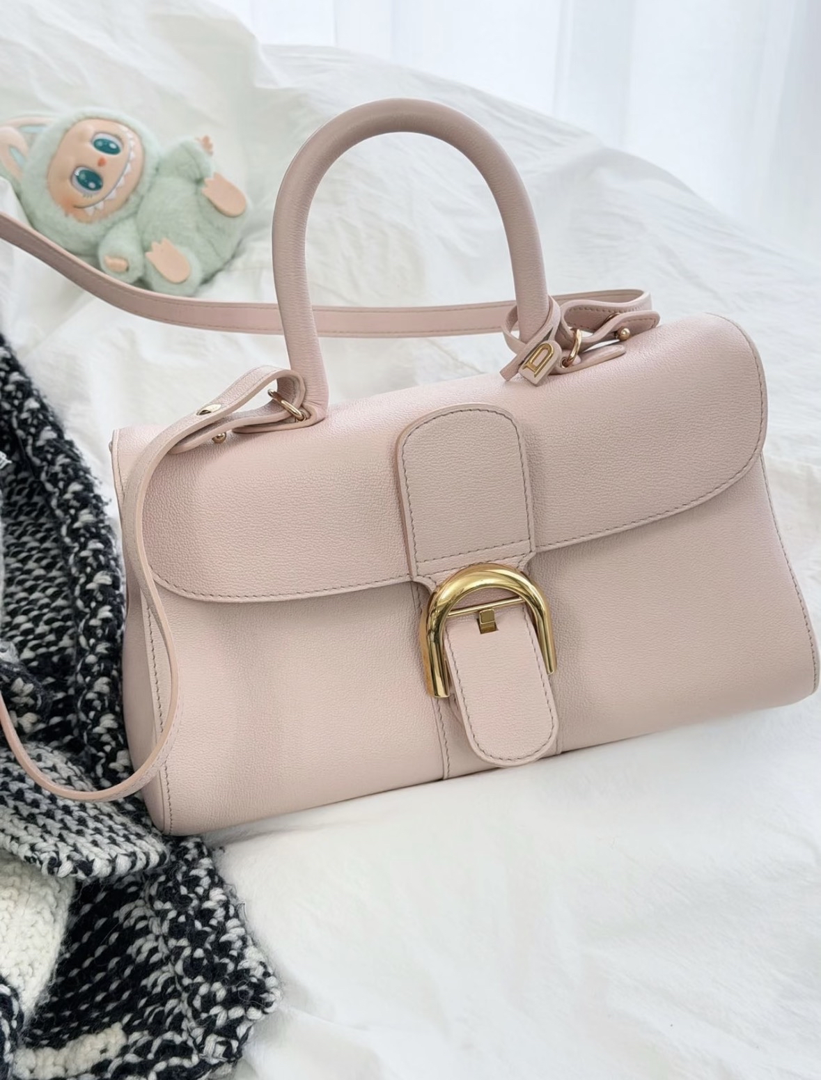 Delvaux Brilliant Crossbody Bag Sakura Pink Gold Hardware Authentic - Image 9