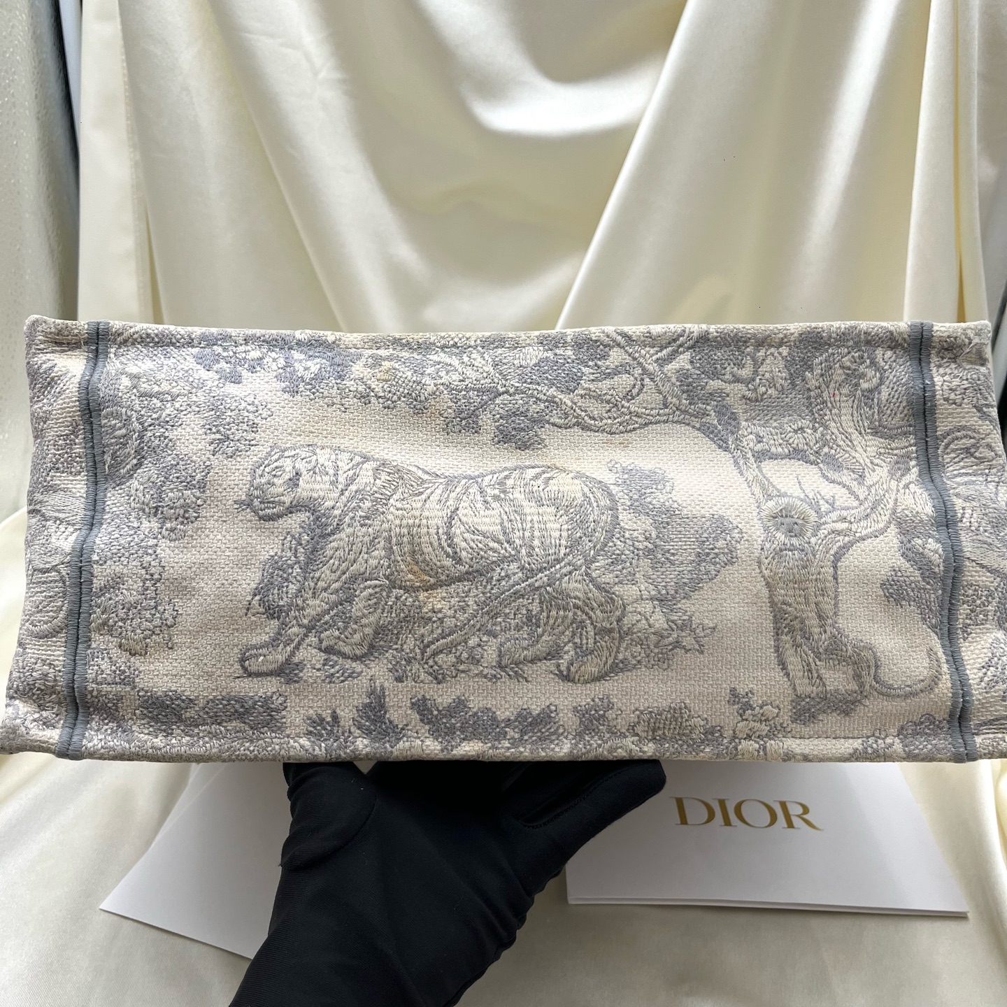 DIOR BookTote Tiger Print Embroidery Canvas Tote Bag M1296ZTDT-M932 Me Authentic - Image 5