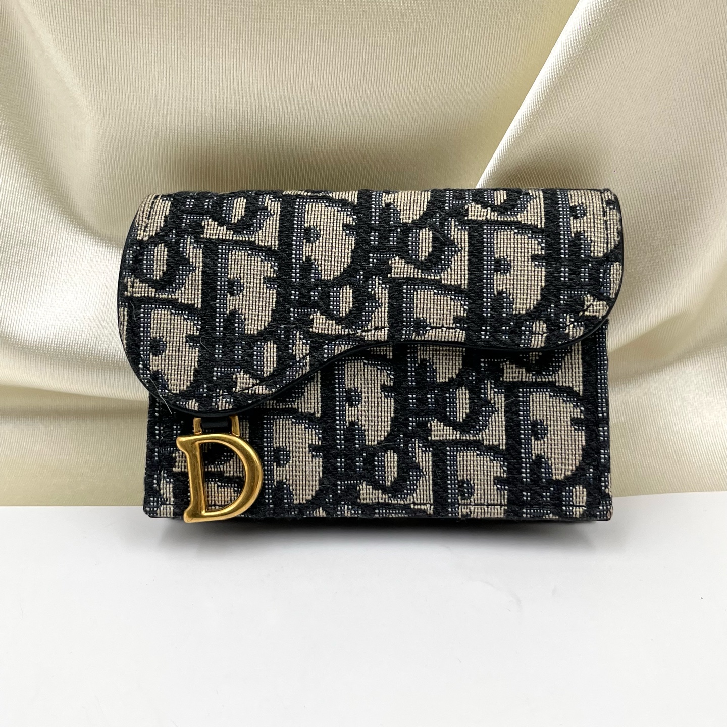 DIOR Saddle Jasmine Oblique Canvas Card Holder Coin Purse Authentic - Image 4