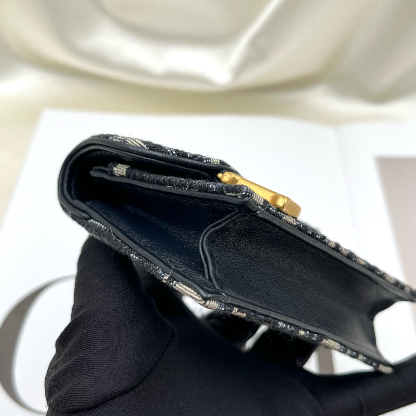 DIOR Saddle Jasmine Oblique Canvas Card Holder Coin Purse Authentic - Image 8