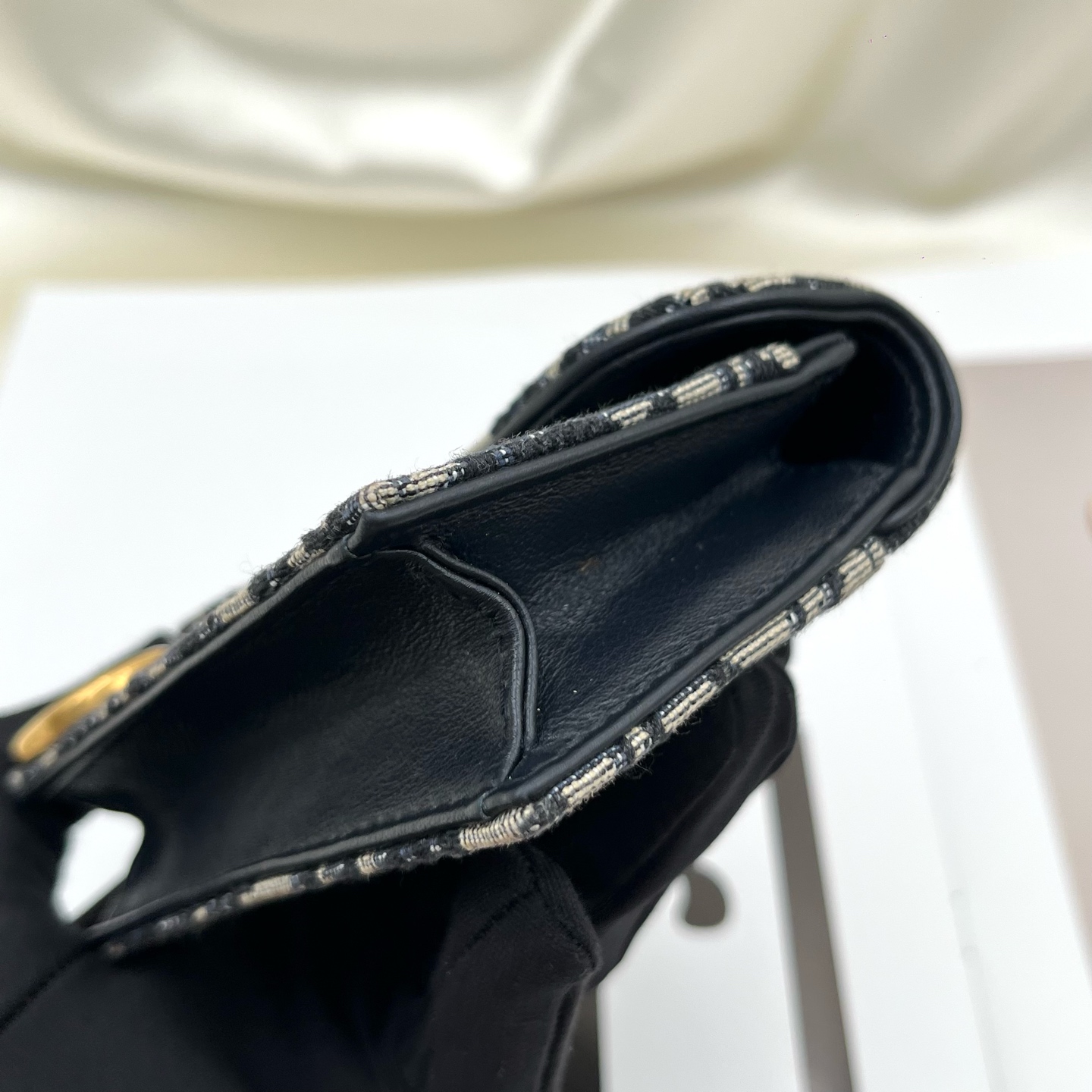 DIOR Saddle Jasmine Oblique Canvas Card Holder Coin Purse Authentic - Image 9