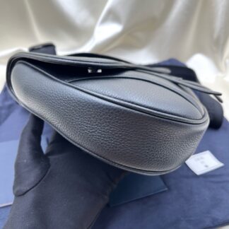 Dior By Erl Series Black Calfskin Saddle Bag Crossbody Authentic