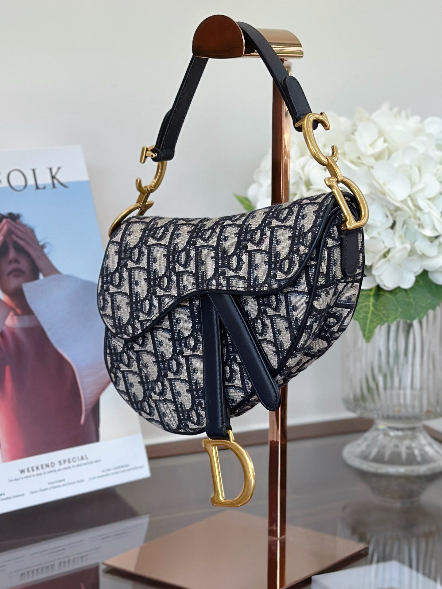 Dior Oblique Saddle Bag Small AB Condition Authentic - Image 4