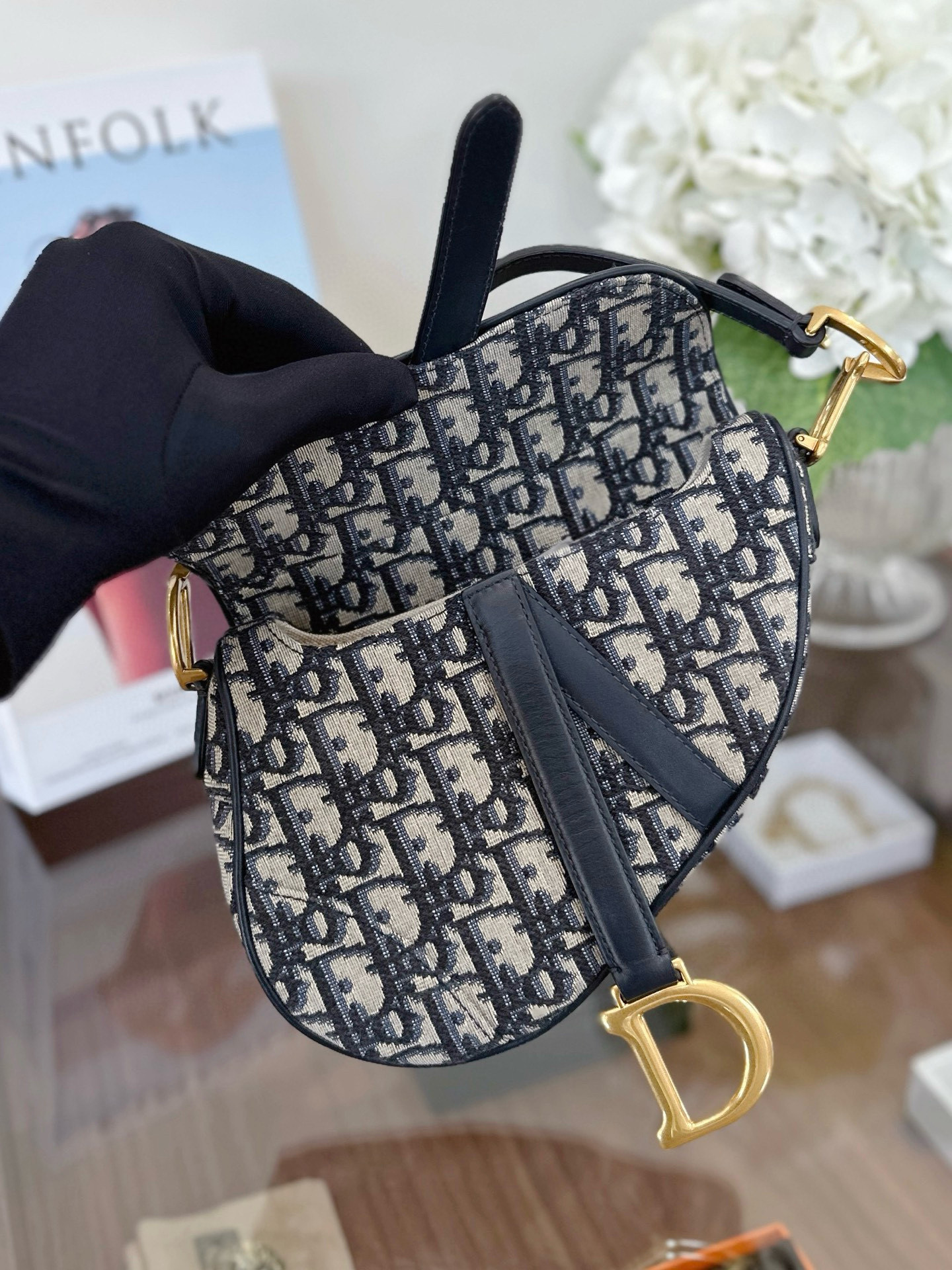 Dior Oblique Saddle Bag Small AB Condition Authentic - Image 5