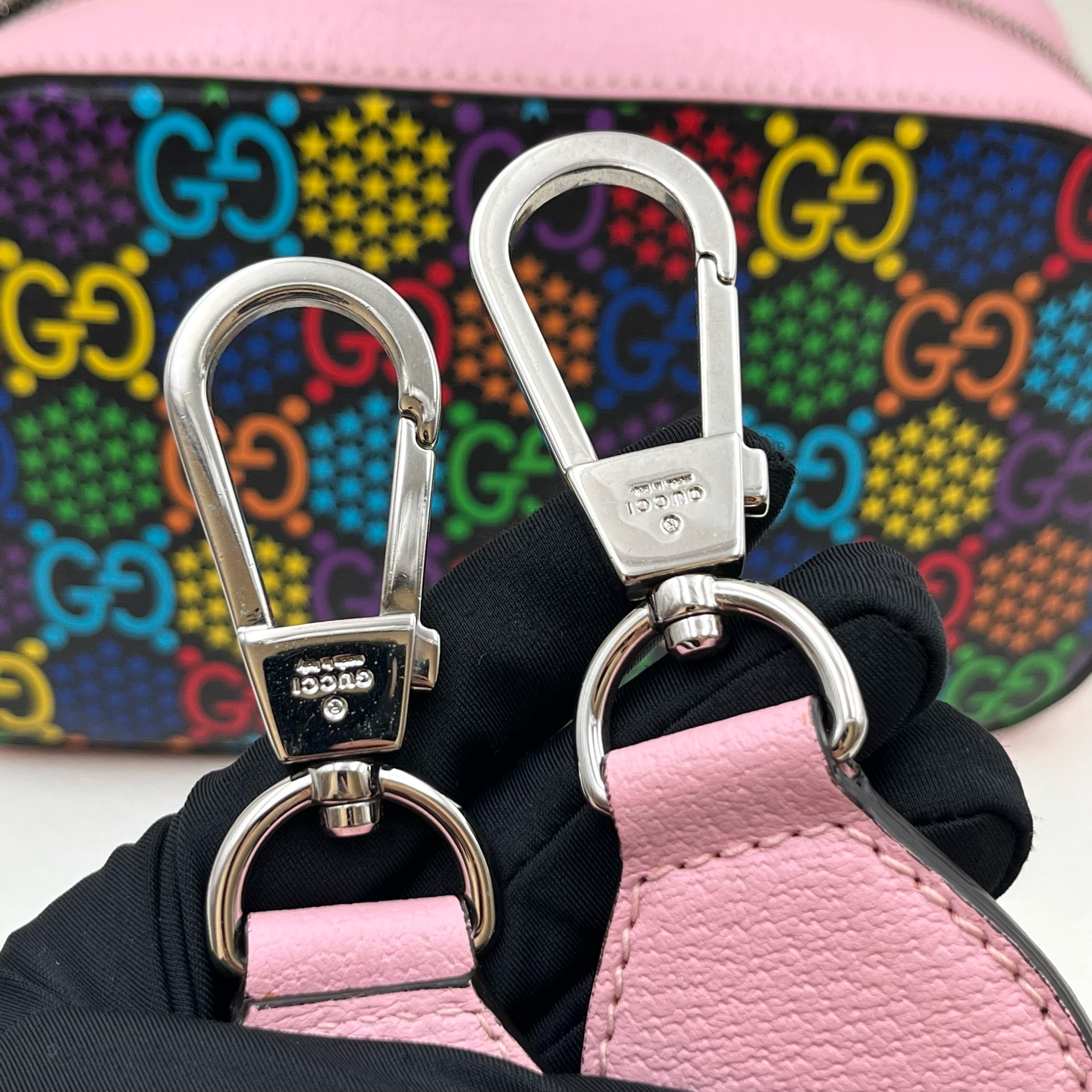 GUCCI Rainbow GG Supreme Canvas Camera Crossbody Bag Small Authentic - Image 4