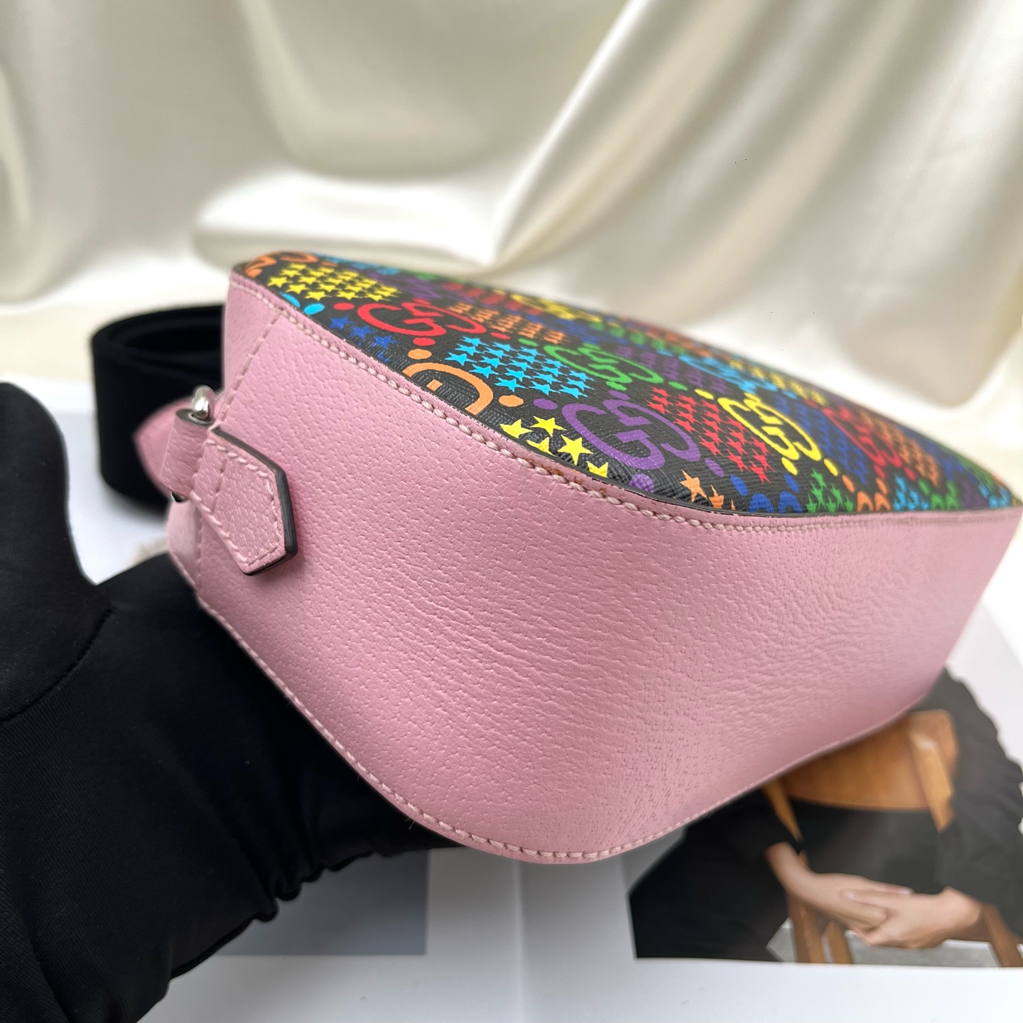 GUCCI Rainbow GG Supreme Canvas Camera Crossbody Bag Small Authentic - Image 6