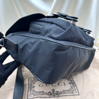 GUCCI Ophidia Logo Canvas Nylon Crossbody Bag Black Authentic