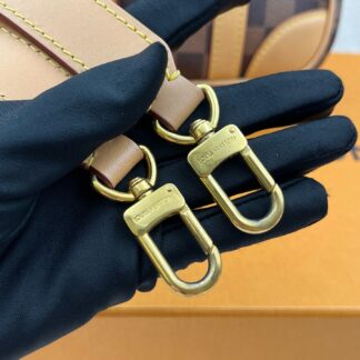 LOUIS VUITTON Valisette Souple BB Damier Ebene Coated Canvas Shoulder Authentic