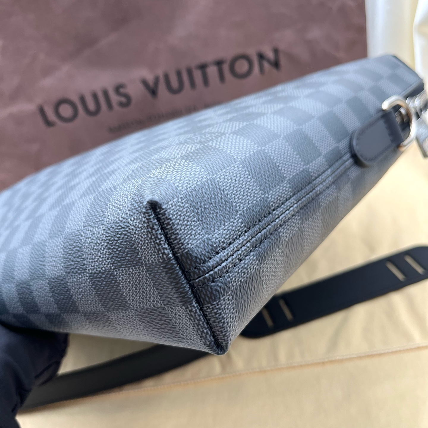 Louis Vuitton N48260 Damier Graphite Canvas Leather Briefcase Shoulder Authentic - Image 7