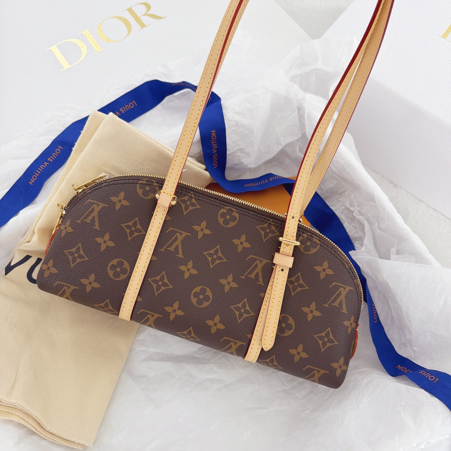 LV Eastwest New Long Strap Shell Bag Authentic - Image 2