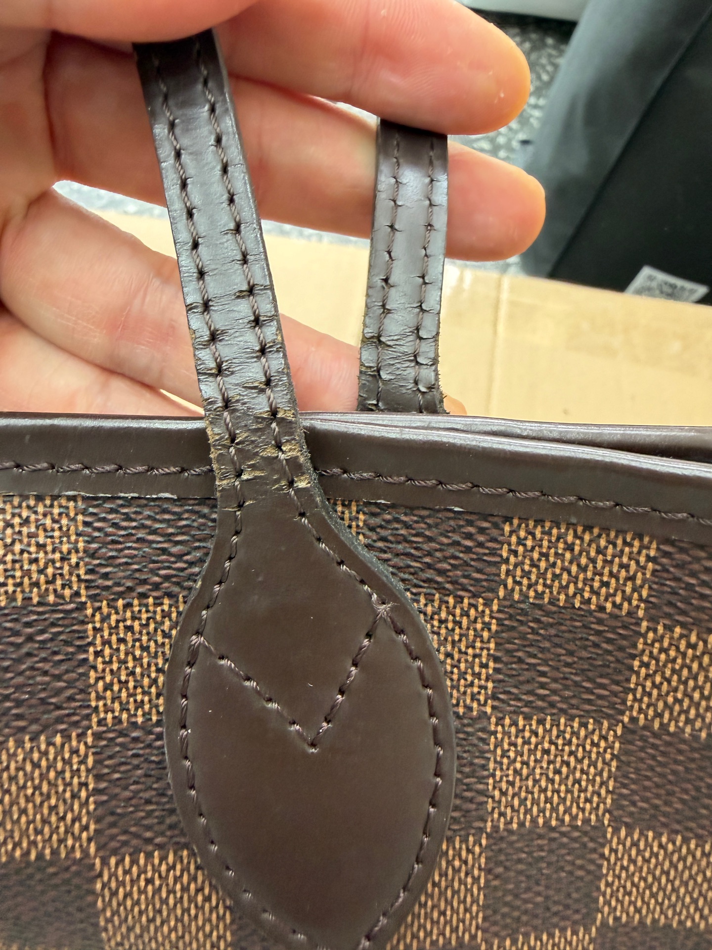 Louis Vuitton Neverfull MM Brown Damier Ebene Tote Authentic - Image 4