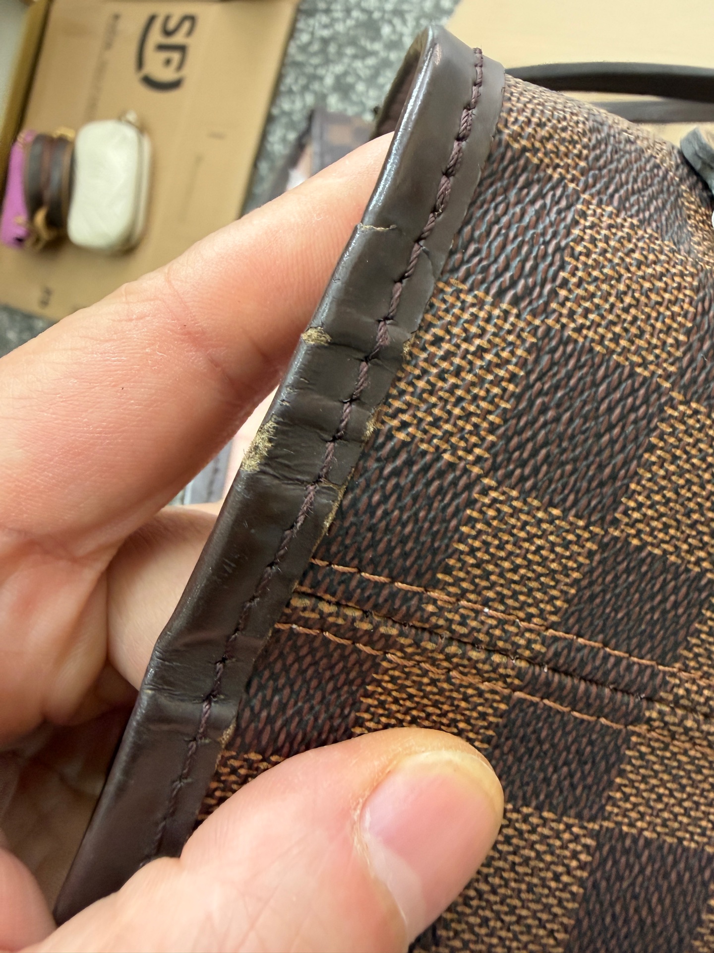 Louis Vuitton Neverfull MM Brown Damier Ebene Tote Authentic - Image 6