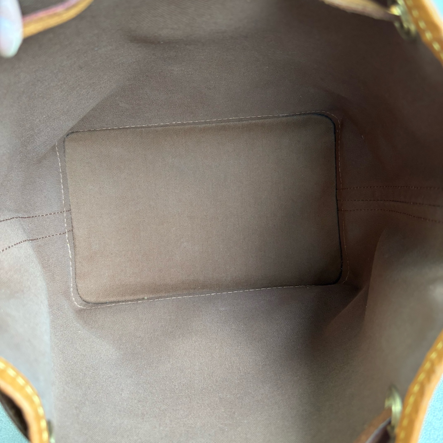 LV Noe BB Drawstring Bucket Bag SA3187 Brown Monogram Canvas Authentic - Image 6