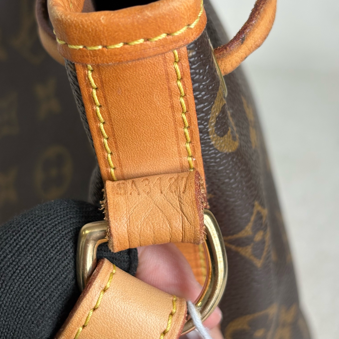 LV Noe BB Drawstring Bucket Bag SA3187 Brown Monogram Canvas Authentic - Image 7