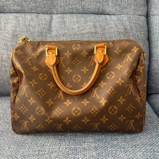 LV Speedy 30 Shoulder Bag Brown Monogram Canvas Authentic