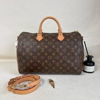 Louis Vuitton Speedy 35 Shoulder Bag Monogram Canvas Authentic