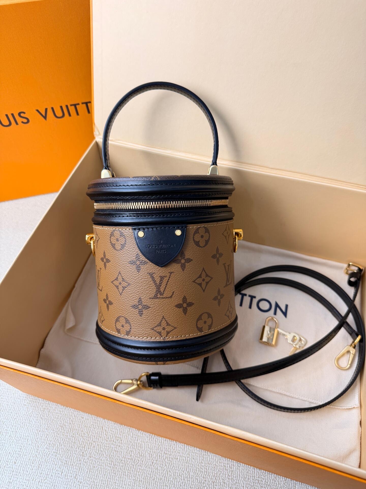 LV Bucket Drawstring Bag Monogram Canvas Authentic
