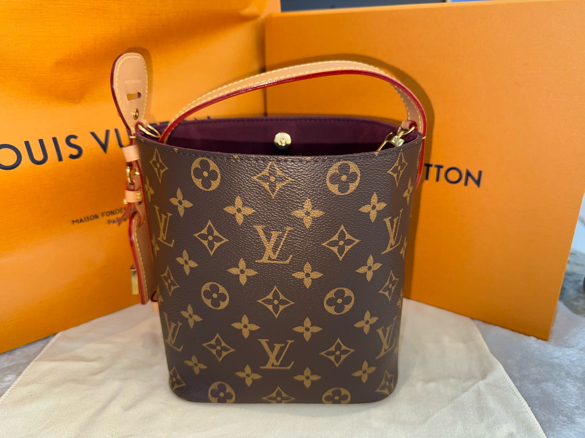 Louis Vuitton Allin BB Monogram Vachetta Leather Crossbody Authentic - Image 4
