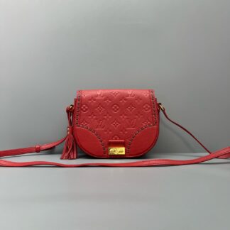 LV Louis Vuitton Junot Red Saddle Bag Authentic
