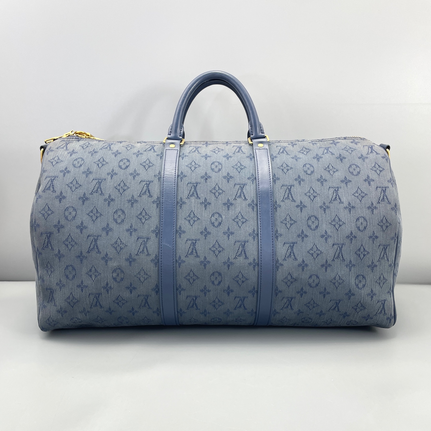 LV Louis Vuitton KP50 Travel Bag Denim Blue 50x28x22cm Authentic - Image 2