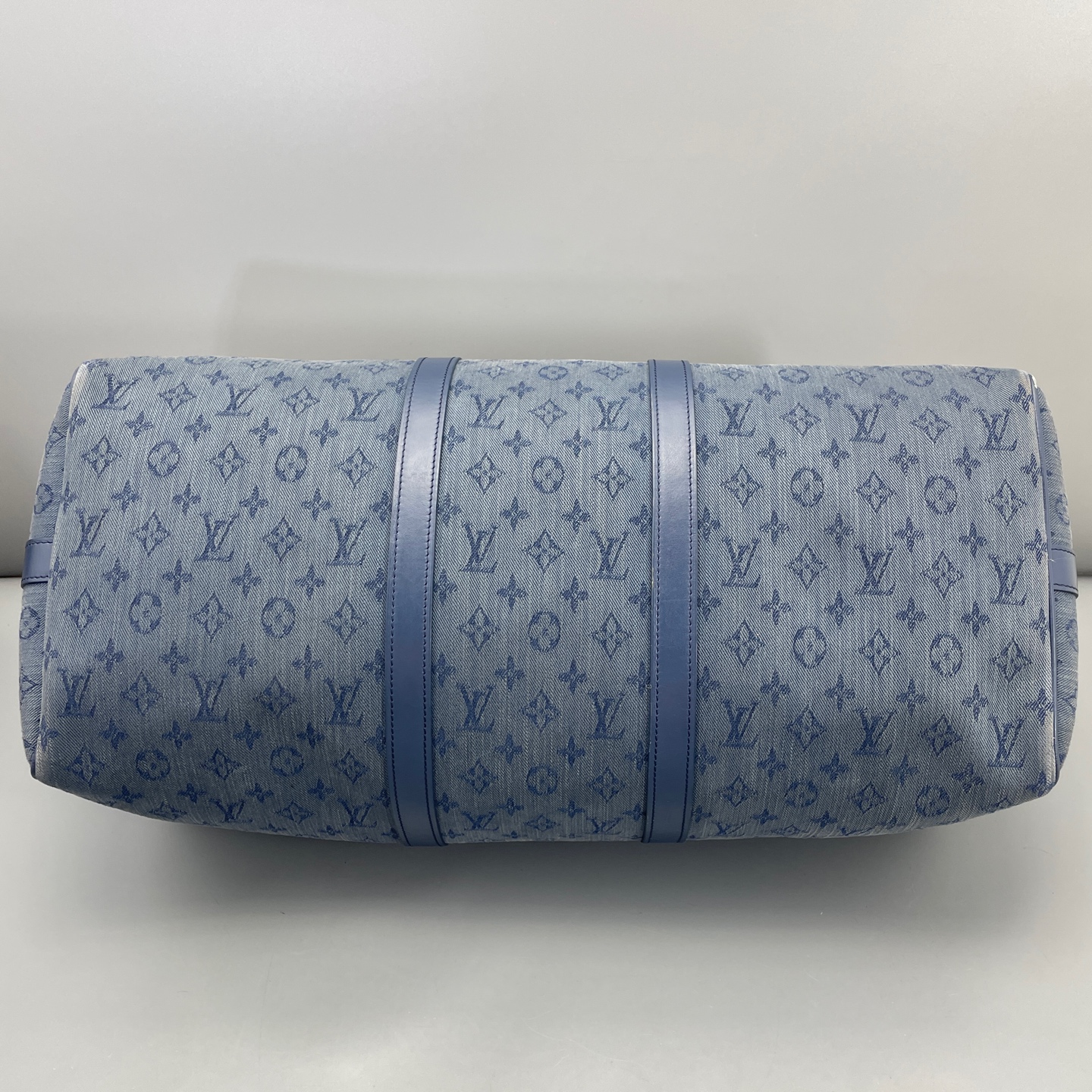 LV Louis Vuitton KP50 Travel Bag Denim Blue 50x28x22cm Authentic - Image 5