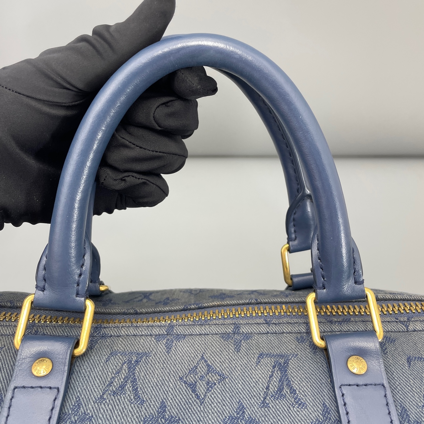 LV Louis Vuitton KP50 Travel Bag Denim Blue 50x28x22cm Authentic - Image 6