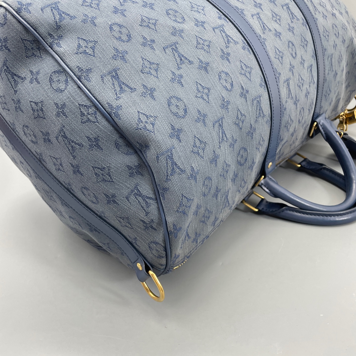 LV Louis Vuitton KP50 Travel Bag Denim Blue 50x28x22cm Authentic - Image 7