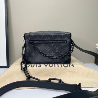 LV Trunk Box Crossbody Bag Black Monogram Canvas 18x12cm Authentic