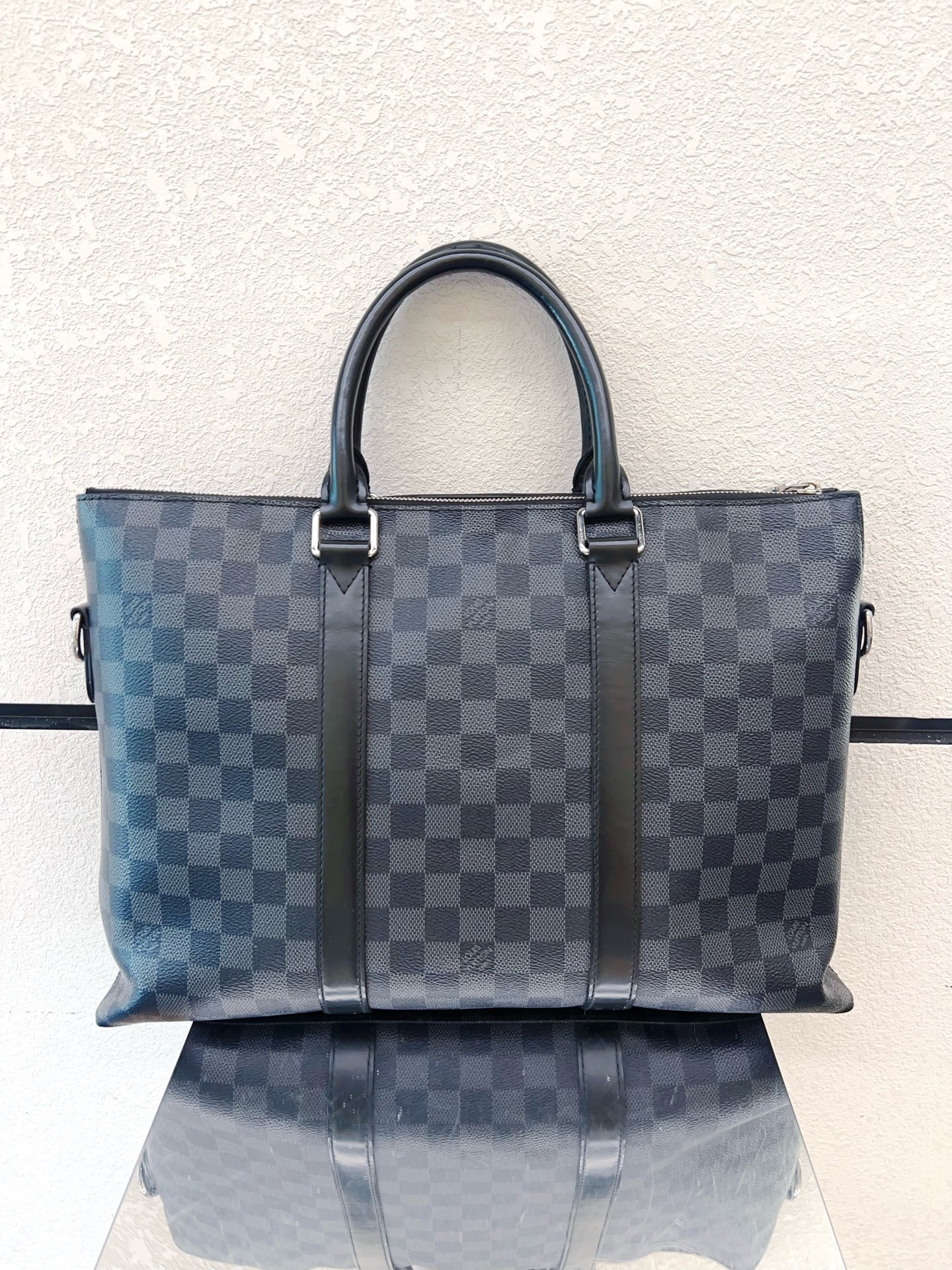 LV Damier Graphite Briefcase Black Gray Checkerboard Handbag Men's Sty Authentic - Image 2