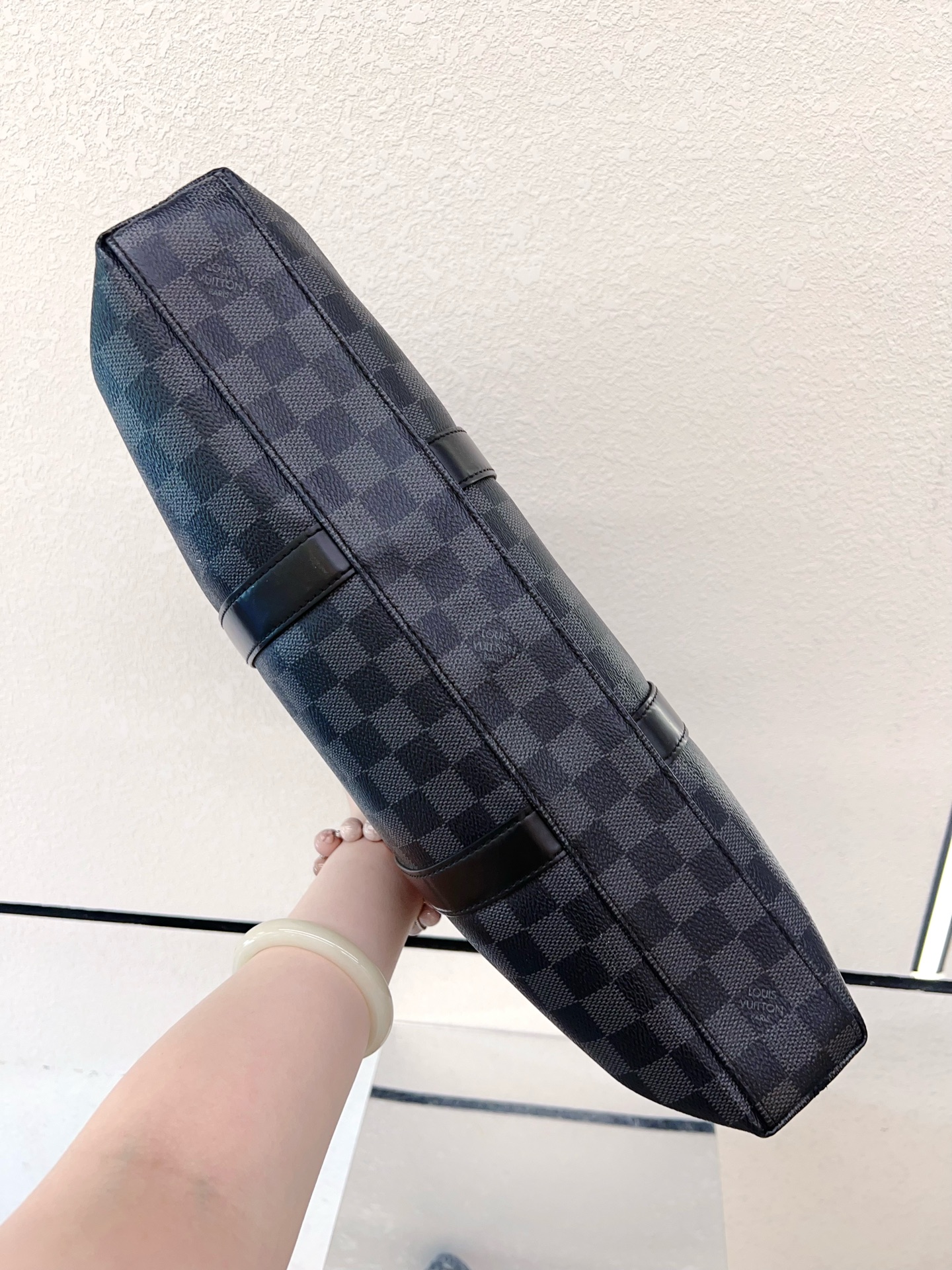 LV Damier Graphite Briefcase Black Gray Checkerboard Handbag Men's Sty Authentic - Image 5