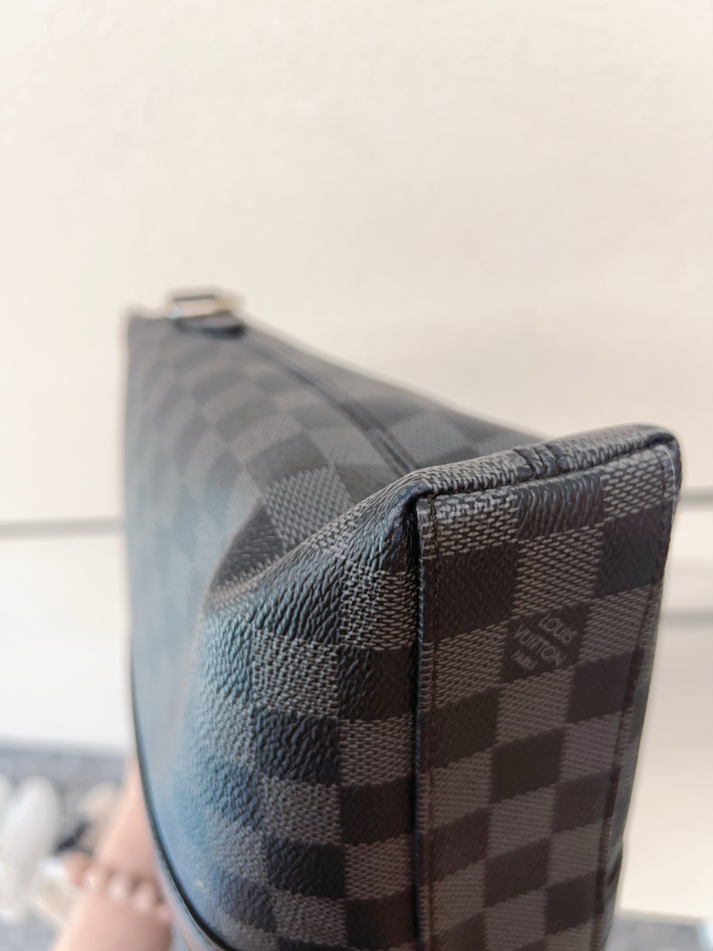 LV Damier Graphite Briefcase Black Gray Checkerboard Handbag Men's Sty Authentic - Image 7