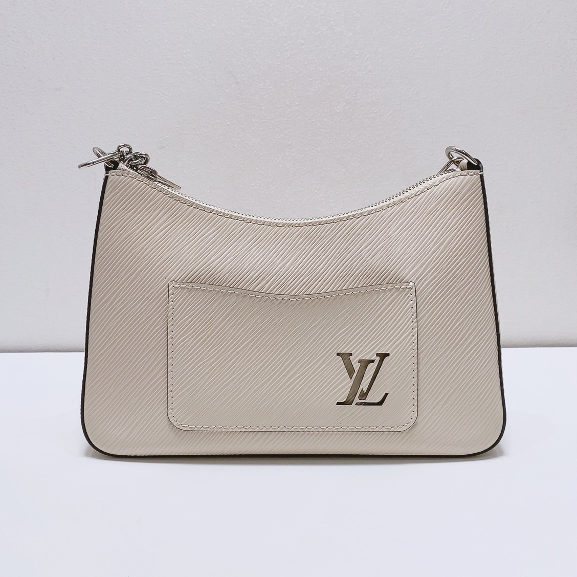 LV Louis Vuitton Marelle White Leather Tote Crossbody Authentic - Image 2