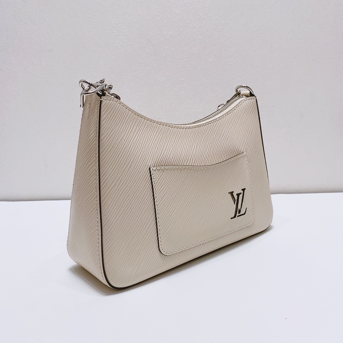 LV Louis Vuitton Marelle White Leather Tote Crossbody Authentic - Image 3