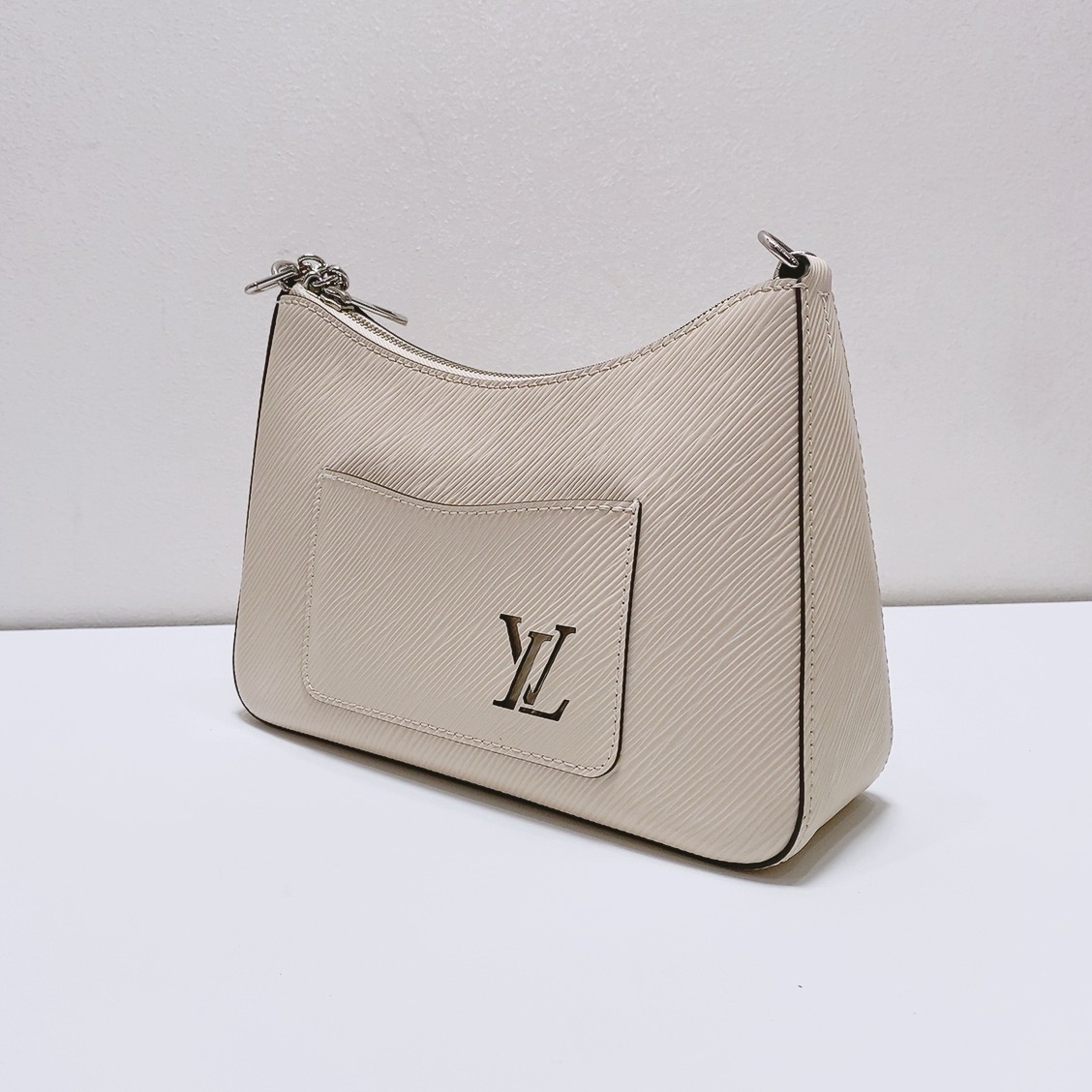 LV Louis Vuitton Marelle White Leather Tote Crossbody Authentic - Image 4